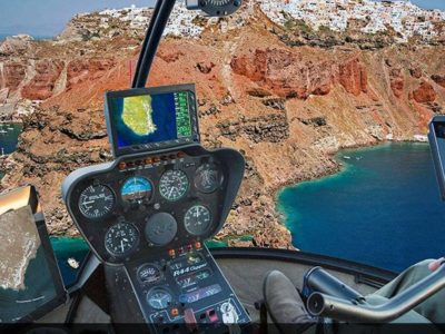 یونان، جزیره سانتورینی – تورهای هلی‌کوپتر